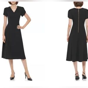 Calvin Klein Tulip Sleeve Midi Fit and Flare dress 6 NWT